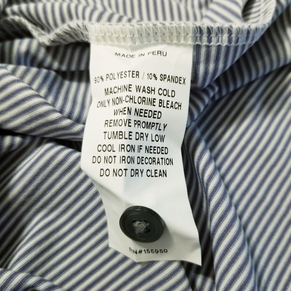 Greyson Polo Shirt Men's Large Gray White Stripe Pink Inner Collar Golf Wolf NWT - Picture 6 of 6